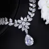 Colliers CWWZICCONS DROP WATER BIGES MORTES ENSEMBLES Collier Sparkling Cumbic Zirconia Bijoux de mariage Luxury Bridal Costume Accessoires T293