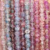 Crackle glaspärlor 8mm 100 st/sträng kristallpärlor glas runda pärlor ädelstenskulpärlor armband pärlor lösa distanspärlor