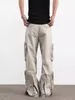 Pantaloni da uomo High Street Mens Design a più tasche cargo sciolti pantaloni dritti dritti a colore solido hip hop maschio casual maschio