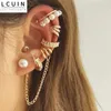 Stud Earrings Gold Color Leaves Ear Cuff Black Non-piercing Clip For Women Men Fake Cartilage Earring Jewelry Wholesale