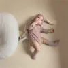 Sumni 4ps Summer Nexh Newnate Boys Girlsuits Bodysuits Cine Bunny Ear Bodysuits Hat and Cocks Outfit per salti per bambini