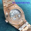 AP Calendar Wristwatch Mens Royal Oak Series 26574or 18K Rose Gol White Plate Business Loissine Automatique mécanique montre éternel Calendrier Watch