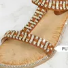 Sandals Summer Women 1.5cm Platform 3cm Wedges Low Heels Lady Plus Size Glitter Comfortable Woman Sequin Beach Diamond