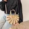 Shoulder Bags Straw Semicircle Design Small Tote For Women 2024 Summer Lady Beach Crossbody Simple Bag Female Travel Handbags