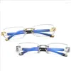 Sunglasses Vintage Custom Rimless Presbyopia Glasses Retro Readers Reading Blue Light Blocking For Men Factory Wholesale