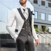 Vestes Men de haute qualité Men sur mesure costume de marié porte des smokings de mariage trois pièces (veste + gilet + pantalon) Prom formel Best Men Blazer