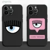 Obudowy telefonu komórkowego Hot F-Ferragnies Eye Chiara Case Telefon dla iPhone'a 13 14 Plus 11 Pro 15 Pro Max 12 Mini XR 8 SE 7 XS Max Matte Black Cover D240424