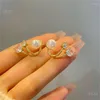 Boucles d'oreilles Stud Korean Elegant Pearl Decoration Gol
