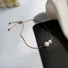 Perlen süße koreanische Nachahmung Perlenverbindungskette Armband für Frauen Mädchen eleganter Charme Crystal Bowknot Bogenschmuck Frauen Party Geschenke 240423
