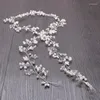 Hair Clips 1PC Wedding Headband 50cm Pearl Crystal Bridal Accessories Headpiece Women Decorative Vine Jewelry