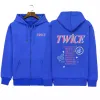 Polos 2023 Tweemaal 5e World Tour Ready To Be Us Album Print Hoodie Sweatshirts lange mouw StreweweeWeeWear Pullover Cloths Zip omhoog Hoodie