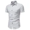 Chemises décontractées pour hommes Great Summer Top Business Turn-Down Collar Leisure Men Shirt Slim Fit for Daily Wear