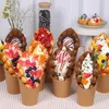 Decorative Flowers 1pcs Simulation Faux Egg Hongkong Model Display Sample Dessert Fake Pu Maker Bubble Waffle Food Chocolate Ice Cream