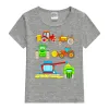 Tops Funny Cartoon Auto Tractor Tshirt Kids Kids Oversaze Abbigliamento da stampa Oversize Boys Summer Collar Shirt Girl Streetwear Fashion Streetwear