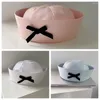 Boias Bowknot Bow Bolet Fashion Dome Flip Eaves Sailor Hat JK Cosplay Navy Cap Girl