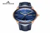 Reef Tigerrt Luxury Robe Watches Blue Dial Cuir Brand Convexe Lens Glass Automatic for Men RGA8238 WRISTRACHES5931184