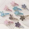 Accessories 10Pcs Shiny Flower Rabbit BB HairClips for Cute Girls Handmade Hairpins Barrettes Headwear Fashion Kids Baby Hair Accessories