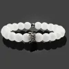 Brands charme des bracelets de perles de bijoux en pierre naturelle Couple Bracelet de couronne noire Hommes avec des perles de cuivre bracelet Femmes Pulsera Dorada