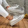 Casual Shoes Women 2024Casual Fall Platform Sequin Loafers Lace Up Fashion Sneakers Leather Flats Zapatos de Mujer