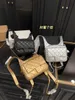 Tote bag high definition 24C Metal Champagne Gold Space Silver Mini F-shaped Backpack Diamond Checkered Tofu Book