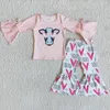 Clothing Sets Toddler Baby Girl Clothes Valentine's Day Love Heart Boutique Girls Wholesale Kid Bell Pants