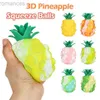 Dekompressionsleksak 1/2/4 Pack Pop Fidget Ball Toys 3D Pineapple Squeeze Balls Popper Bubblor Sensory Idéer Tonåringar Vuxna gåvor Stress Reliever Toys D240424