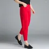 Pantaloni da donna da donna pantaloni primaverili vaccucciati pantaloni elastici ad alta vita casual vaqueros mujer