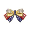 Stift broscher 10 st/mycket amerikansk flagg brosch kristall strass båge-knot form 4: e av jy USA patriotisk pin droppleverans smycken dhxip