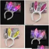 Lumineux LED Light Party Favor Sequin Rabbit Ears Flashing Bunny Headress Head Hair Band Hoop Toy Kid Supplies Birthday