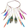 Hair Clips Colorful Hippie Leaf Headband Headdress Feather Beads Fashion Headwear Accessories For Women And Girls