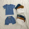 Giyim Setleri Organik Pamuk Bebek Giysileri Seti Yaz Günlük Toplar Erkekler İçin Şortlar Kızlar Set Unisex Toddlers 2 adet Çocuk Bebek Outifs Giyim