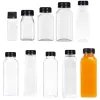Flaskor 20st tomma 60 ml300 ml klar plastvattenflaska med mössor Återanvändbara juice flaskor som juicer drycker smoothie containrar w/ tratt
