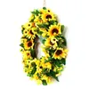 Faux Floral Greenery Artificial sunflower pattern decoration spring decoration yearround flowering green leaf decoration used for outdoor front door indoor and w