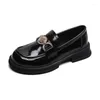 Casual Shoes High Quality British Style Retro Loafers Women 2024 Spring/Summer Platform Black Luxury Designer Mary Jane