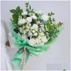 Wrap 20st/Lot Bouquet Gift Flower Paper Korean Style Color Waterproof Alphabet Rim 58x58cm Drop Delivery Home Garden Festive Party DH3XO