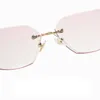 Occhiali da sole Umanco Polygon senza bordo gradiente rosa occhiali da lettura per donna visione anti -blu luce Presbyopia 0 1.0 1.5 2.0 2.5