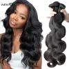 가발 Nextface Body Wave Hair Bundles 10A 등급 브라질 머리 묶음 바디 웨이브 자연 인간 머리 직조 1040 두꺼운 머리카락 확장