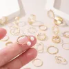 Junta com peças multi -abertas conjunto amor anéis feminino Design Sense Niche Ring