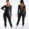 Ensembles actifs pour femmes combinaisons en une seule pièce Sauthes à manches longues Sportswear Gym Vêtements Bodys BodySuit Body Sucking Femmes 240424