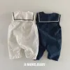 One-pièces 2023 Été Nouveau petit garçon sans manches Sailor Collier Romper pour nouveau-née Navy Collier Jumps Toddler Toddler Vêtements décontractés