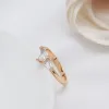 Band Syoujyo Simple Natural Zircon Rings for Women 585 Rose Gold Color Luxury Bride Wedding Jewelry