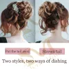 Chignon Merisihair Synthetic Girls Curly Scrunchie Chignon с резиновой полосой коричневой седые волосы кольцо на грязной булочке хвостики