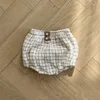 Shorts 2024 Summer Baby Fashion Plaid Cotton Infant Boy Girl Casual Pp Toddler Abiti versatili