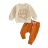 Set mababy 03y Halloween neonato neonaio bambino vestiti set di lettere di zucca stampa a maniche lunghe pantaloni outfit d05