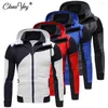 Heren Jackets Autumn Men Hoodies Patchwork Zipper Fleece Fashion Fashion Casual Solid Color Streetwear Male Sweatshirt Jacket Groothandel Drop