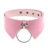 Kettingen roze sexy trendy rock gotische kraag kettingen sieraden gotische lederen boogknoop klinknagels harajuku punk choker ketting voor vrouwen cadeau