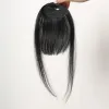 Bangs 100% Human Hair Bangs Natural Black Brown French Bang Hair Clip in Bang Fringe With Temples Hairpiece For Women Clip on Air Bang