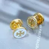 Fashion Gold Double-face Studs Classic Designer Bijoux pour femmes Diamants de luxe Boucle d'oreilles Hoop Style Romantic Earmes Brings Classic Brand Stud Gifts -7