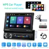 New 1din Car Radio Carplay Auto 7" IPS Retractable Screen 1 Din Android 10 Multimedia Player Universal Audio Video