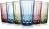 48 pezzi occhiali d'acqua colorati in cartone vetrali vintage vetri romantici in rilievo in gola di succo d'acqua colorato delle bevande fy5920
